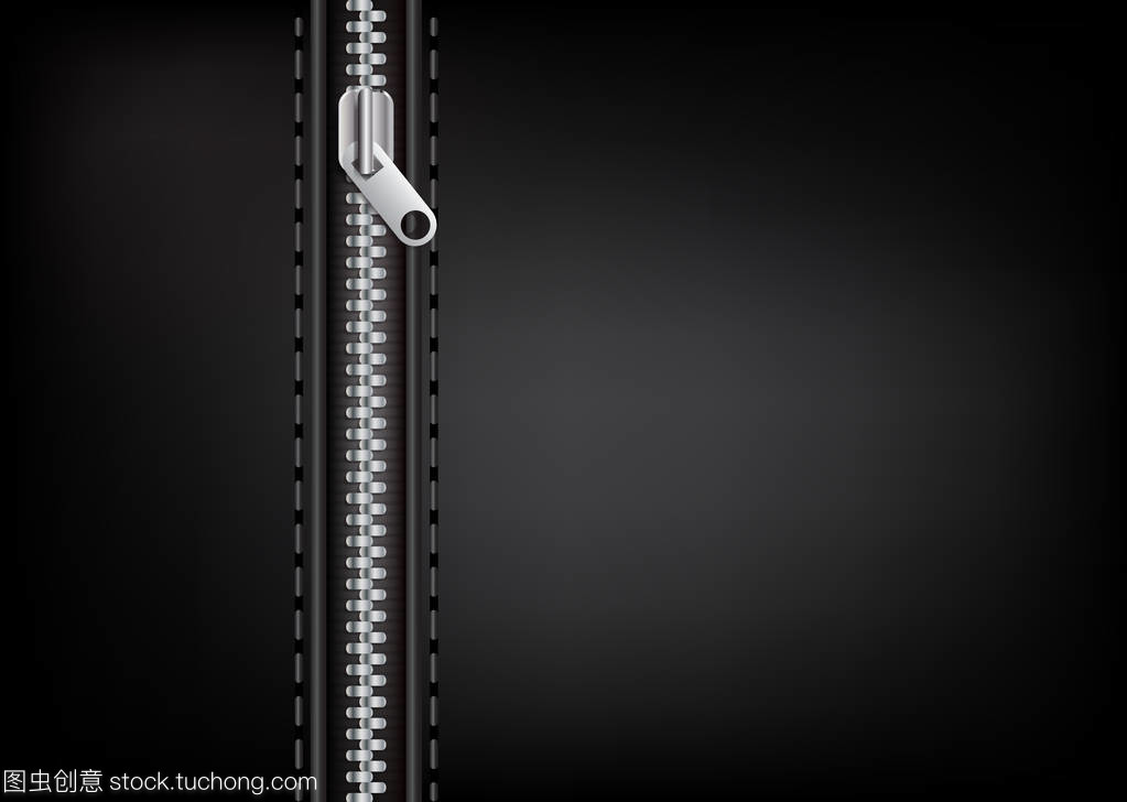 皮革背景的銀色拉鏈